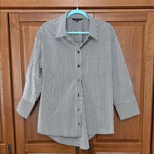 Liverpool Black and White Casual Button Down Shirt